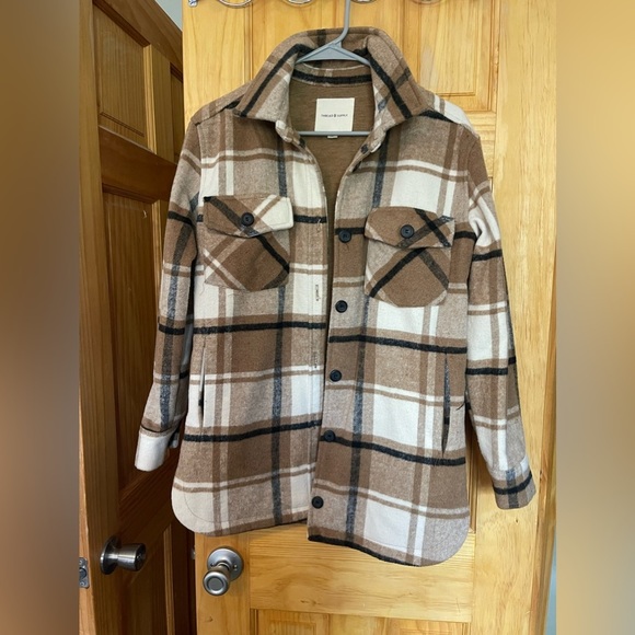 Jackets & Blazers - Brown Plaid Shacket